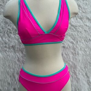 Jolefille Pink and Teal Women's Swimwear Set in size Small